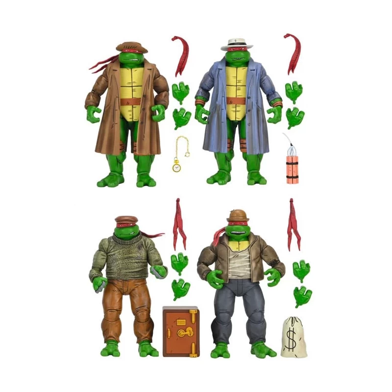 Pack de 4 figurines Gangster Turtles (Mirage Comics) - Tortues Ninja Neca Pack de 4 figurines Gangster Turtles (Mirage Comics) - Tortues Ninja Neca