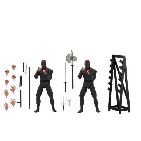 Les Tortues ninja pack 2 figurines Foot Soldiers with Weapons Rack Neca