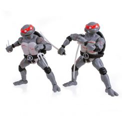 Tortues Ninja pack 4 figurines BST AXN Battle Damaged The Loyal Subjects