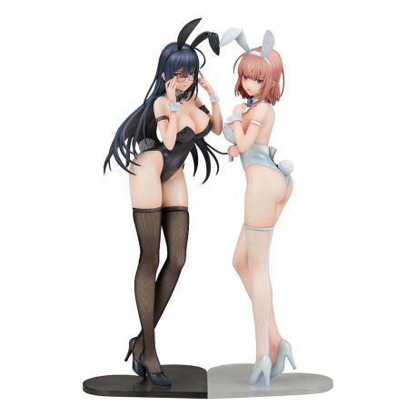 Ikomochi Original Character statuettes 1/6 Black Bunny Aoi et White Bunny Natsume Ensoutoys