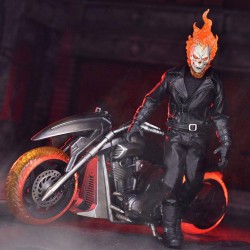 Figurine Ghost Rider & véhicule Hell Cycle sonore et lumineux 1/12 Mezco Toys